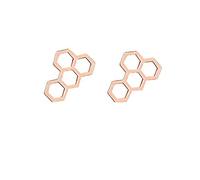 RUIZHEN Simple Hexagon Honeycomb Earrings Bee Hive Stud Earrings for Women, Metal, No Gemstone