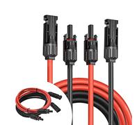 RUIZHI Solar Panel Extension Cable, 6mm² 4m Solar Panel Cable, professional solar cable, for Solar Panels,for photovoltaic cable, for solar power station, IP67 waterproof plug (10AWG 4m)