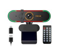 Rujcloud 4k Webcam for Windows/MacOS/Android/Linux pc,with Microphone and Remote,Privacy Cover,Plug&Play,PDAF,for Zoom/Skype/Teams Meet,Conferencing and Video Calling