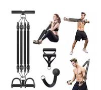 rujjftsy 21 Fitness Resistance Bands, 100 Pounds 4 Tube Pedal Ankle Puller, Pedal Resistance Band with Handle, Stretch Bands for Exercise Sit Up AB Training Equipment Workout Women Men