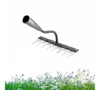 rujjftsy 8 Teeth Iron Rake, Carbon Steel Garden Weeding Rake, Iron Rake Weeder, Hand Rake Heavy Duty Dethatcher Rake, Iron Rake for Gardening Weeding Digging and Cultivating