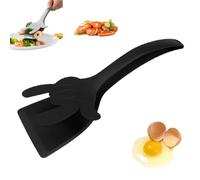 rujjftsy Egg Fipper Spatula, 2 in 1 Grip and Flip Spatula Tongs, Fried Egg Grip Flip Tongs, Double Sided Spatula Turner, Cooking Tongs Food Flip Shovel Clamp for Steak Fish Bread Pancake Pies Pizza