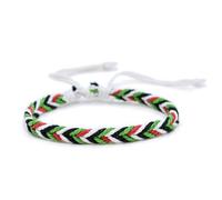 rujjftsy Palestine Bracelet Rope, Watermelon Palestine Rope Woven Bracelet, Handmade Adjustable Palestinian Flag String Thread Bracelets, Red Green Black Rope Wrap Bangles for Men Women