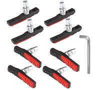 RUJOI 4 Pairs Bike Brake Pads Set,72mm V Brake Shoes with Hex Nuts and Washers, brakes V-Brake Set for Cruiser MTB Mountain Bicycle