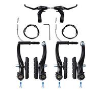 RUJOI Bicycle Brake Set V-Type, 110 mm V-Brake Caliper, 70 mm Bicycle Brake Pad Set, Aluminium Bicycle Brake Lever, F/R Brake Housing and Cable, Brakes V-Type Replacement Set for MTB, Road Bike, BMX
