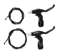 RUJOI Bike Brake Lever Set - Alloy Levers + PTFE-Coated Cables & Housing | Smooth Pull | Fits 22mm Bars | Compatible with V-Brake & Mechanical Disc | MTB, Hybrid, Road Bikes