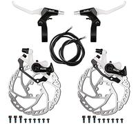 RUJOI Bike Disc Brake Kit, Aluminum Front and Rear Caliper, Full Aluminum Alloy Bicycle Brake Lever, 160mm Rotor, Mechanic Tool-Free Pad Adjuster for Road Bike, Mountain Bike