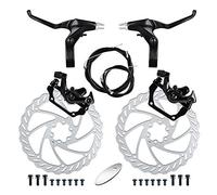 RUJOI Bike Disc Brake Kit, Aluminum Front and Rear Caliper, Full Aluminum Alloy Bicycle Brake Lever, 180mm Rotor, Mechanic Tool-Free Pad Adjuster for Road Bike, Mountain Bike