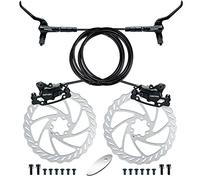 RUJOI Bike Disc Brake Kit, Hydraulic Disc Brake Set with Aluminum Oil Pressure Caliper and Full Aluminum Alloy Bicycle Brake Lever, 2 pcs 160mm Rotor, Pad Adjuster for Road Bike, Mountain Bike.