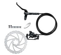 RUJOI MTB Hydraulic Disc Brakes Set, Mountain Bike Left Front 800mm Brake Aluminum Alloy Levers with Calipers PM/is Adapter and 160mm rotor Fit E-Bike(Pred Bled/Pads Included)