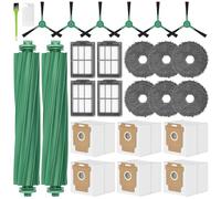 RUKHOOL 26 PCS 505 Combo Accessories Replacement Parts for iRobot Roomba Plus 405/505 Combo Kit Accessory Set, 2 Roller Main Brushes, 6 Dust Bags 6 Mop Pads 4 Hepa Filters 6 Side Brushes