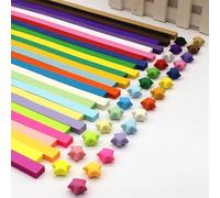 Rukinovi 1030Pcs Star Paper Strips,27 Assortment Color Star Paper,Origami Star Paper Strips for DIY Handmade,School Teaching Origami Star Paper (1030)