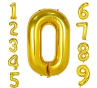 Rukinovi 40 inch Number Balloons,gold number balloons0,Jumbo Mylar Foil Helium birthday balloons for 10 20 30 40 50 60 70 80 90 100 Birthday,Anniversary, Graduation etc Party Decorations