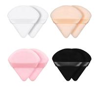 Rukinovi 8Pcs Makeup Sponge Powder Puff,Travel Essentials Face Triangle Powder Puff, Makeup Beauty Blender Sponge Triangle Powder Puff for wet Makeup Setting (A-Apricot, pink, white, black, One Size)
