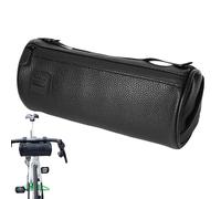 Rukjmqi Bike Handlebar Bag - 1.8L PU Leather Waterproof Cycling Accessories - Large Bike Pack Storage Bag - for Mountain Cycling Commuting Electric Scooter Travel Outdoor Urban Riding Men Women