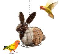 Rukjmqi Bird Nesting Material Holder Waterproof, 20x3cm Metal Humming Bird Nesters, Handmade Alpaca Fiber Birds Nesting, Refillable Outdoor Birds Nestings Station To Build A Nest For Garden Yard