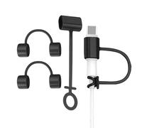 Rukjmqi Charging Cable Clip and Adapter - 4 Pieces Charger Organizer, Silicone Anti-lost Cover for Converters, for Travel Car Backpack Pocket