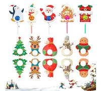 Rukjmqi Christmas Lollipop Holder - Christmas Elk Lollipop Wrapping Decor | Gingermen Ornaments for Dessert Sugar-Loaf Chocolate Holiday Event Classroom Family Gathering Office Dessert