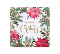Rukjmqi Christmas Napkins, Printed Paper Napkins, Holiday Square Flower Dinner Paper Napkins, 33 x 33 cm/12.99 x 12.99 Inch Dinner Hand Napkin, Holiday Decoration for Wedding, Birthday