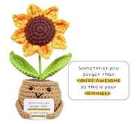 Rukjmqi Crochet Sunflower, 14x6x6 Cm Sunflower, Handmade Positive Sunflower Crochet, Cheerful Doll, Crochet Flowers Handmade Sunflower With A Big Smile Cute And Warm Gift Fo