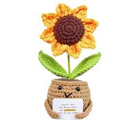 Rukjmqi Crochet Sunflower, 14x6x6 Cm Sunflower, Handmade Positive Sunflower Crochet, Cheerful Doll, Crochet Flowers Handmade Sunflower With A Big Smile Cute And Warm Gift Fo