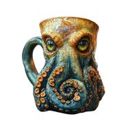 Rukjmqi Cthulhu Mug, Resin Octopus Coffee Mugs, Octopus Beer Mug Cthulhu-Inspired Pirate Tankard, 3D Kraken Medieval Dragon Cup, Handmade Resin Drinking Cup with Cthulhu Tentacle for Restauran