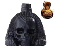 Rukjmqi Death Whistle Skeleton 7.5x6.5x7.8cm Screaming Aztec Death Whistle, Aztec Whistl-e, Authentic Human Sounding Screams With Storage Bag For The Feasta Of The Dead, Black