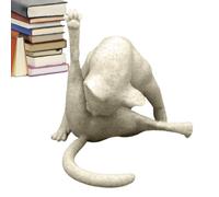 Rukjmqi Desktop Cat Statue 10x13cm Funny Ca-t Figurine Funny Licking Sculpture Resin C-at Statues Abstract Aesthetic Desktop Art Statue Room Decor For Desk Bookshelf TV Cabinet