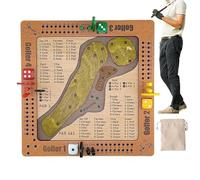 Rukjmqi Desktop Golf Board Game Kit, 20x20cm Wooden Tabletop Dice Golf Game, Fun Strategy Games For Family Night, 1-4 Players, Portable Golfs Set For Adults And Friends