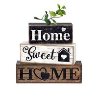 Rukjmqi Etagere Decoration, Country House Style, Wooden Sign, Rustic Wooden Blocks, Table Decoration for Kitchen, Brunch, Hospitality and Social Rounds