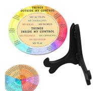 Rukjmqi Feelings Wheel Chart, Feelings Wheel With Stand, Mental Health Emotions Chart, Wooden Emotion Wheel Chart, Emotional Wheel, Elegant Appearance Feelings Wheel Decoration For Study Room