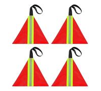 Rukjmqi Kayak Signal Flags for Safety, Pack of 4 Red Reflective Safety Warning Flag for Boats - Weatherproof Transport Equipment for Kayak, , Boat, Canoe and Trailers to Increase the