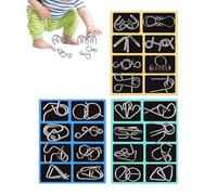 Rukjmqi Metal Wire Puzzle Set - Brain Teasers for Adults Puzzles,Intelligence Toy, Party Favor for Family Girls Boys Teens Youth Women Men Kids Children Daughters Sons Students Players