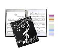 Rukjmqi Music Sheet Folder | 40 Pockets Storage Sleeves - Displays 80 Pages Spiral Binding Music Sheet Holder | for Resume Cash Scrapbook Presentation Photos Documents Paper Painting Artwork