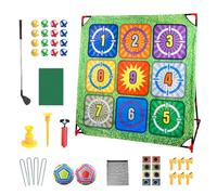 Rukjmqi Outdoor Golf Game | Training Mat Golf Chipping Game Kit,Educational Training Aid Outdoor Toys with Accessories for Backyard Golfers Yard Kids Fathers Teen Adults Men Party
