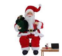 Rukjmqi Sitting Santa Figures, 13.78 Inch Christmas Plush Santa Ornaments, Classic Red Santa Decoration, Christmas Figures, Table Fireplace, Home Textiles