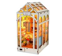 Rukjmqi Small House Building Kit | Wooden Miniature House Kit Bookshelf Insert,Home Decor with LED Light for Sturdy Room Shelf Drawer Table Library Office Classroom Teens Adults Living Room