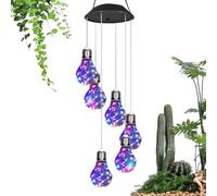 Rukjmqi Solar Fairy Lights Outdoor Garden, Solar String Lights With Battery Box, Colorful Led Solar-powered Light Bulb Wind Chimes, Wishing Bottle Shape Lights, LED Waterproof Changing Color Wishing