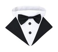 Rukjmqi Tuxedo Bowtie Dog Collar - Wedding Bandana Collar Dog Bandanas with Bow Tie | Comfortable Saliva Towel, Stylish Dog Tuxedo Harness for Small, Medium, Large Dog