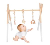Rukjmqi Wood Play Gym, Baby Play Arch Wooden Gym, 45x37.5x47.5cm -den Gym Frame Baby, Pine Material, with 3 Hanging Toys for Nursery Room, Room, Living Room, Early Childhood Education Center
