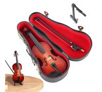 Rukjmqi Worlds Smallest Violin Toy, Tiny Violin With Sound, Tiny Violin Wooden, Miniature Violin Wooden Instrument Model, Tiny Violin Instrument Model With Stand Bow Black Leather Case 8/10/12 Cm