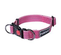 Rukka Pets Star Durable Adjustable D Ring Safety Lock Dog Collar Hot Pink