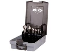 RUKO 102152RO Countersink Set 6-Pc HSS Sharp Edges Low-Speed Use