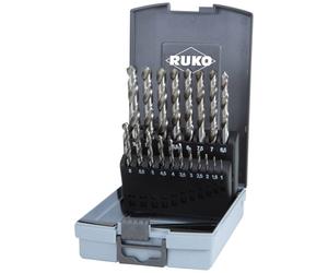 RUKO 214214RO HSS-G Metal Twist Drill Set 19-Piece High-Speed Steel