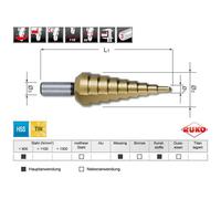 RUKO A101126TRO Step Drill Bit Set High-Speed Steel TiN Coating