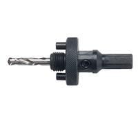 Ruko HSS Arbor Holder Including Pilot Drill Bit for Bi-Metal 32.0-210.0mm Hole Saw, Bright Finish, 9.5 mm diameter, R106209