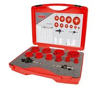 Ruko HSS Bi-Metal Hole Saw Set in Plastic Case, Red Finish, 12 Pieces, R106304