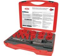 Ruko HSS Bi-Metal Hole Saw Set in Plastic Case, Red Finish, 19 Pieces, R106318