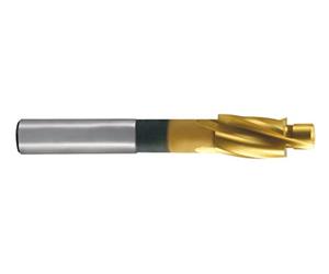 RUKO HSS Flat Counter Sinker with Fixed Guide, Fine Grade for Through Hole, DIN 373, Tin Finish, 10 mm Diameter, 80.0 mm Length, R102403T