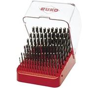 RUKO HSS-G Twist Drill Bit Set in Bench Stand, DIN 338, Type N, Bright Finish, 91 Pieces, R214223